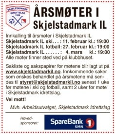 Varsel om årsmøter i idrettslaget!